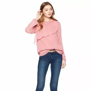🤠 Ella Moon Women's Diagonal Ruffle Long Sleeve L